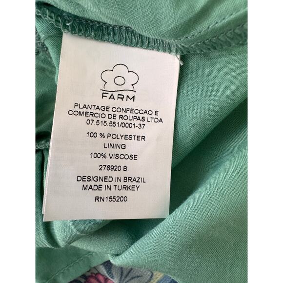 New FARM RIO Anthropologie BOHO Green Floral Idiya V-Neck Blouse Size S - Picture 8 of 8